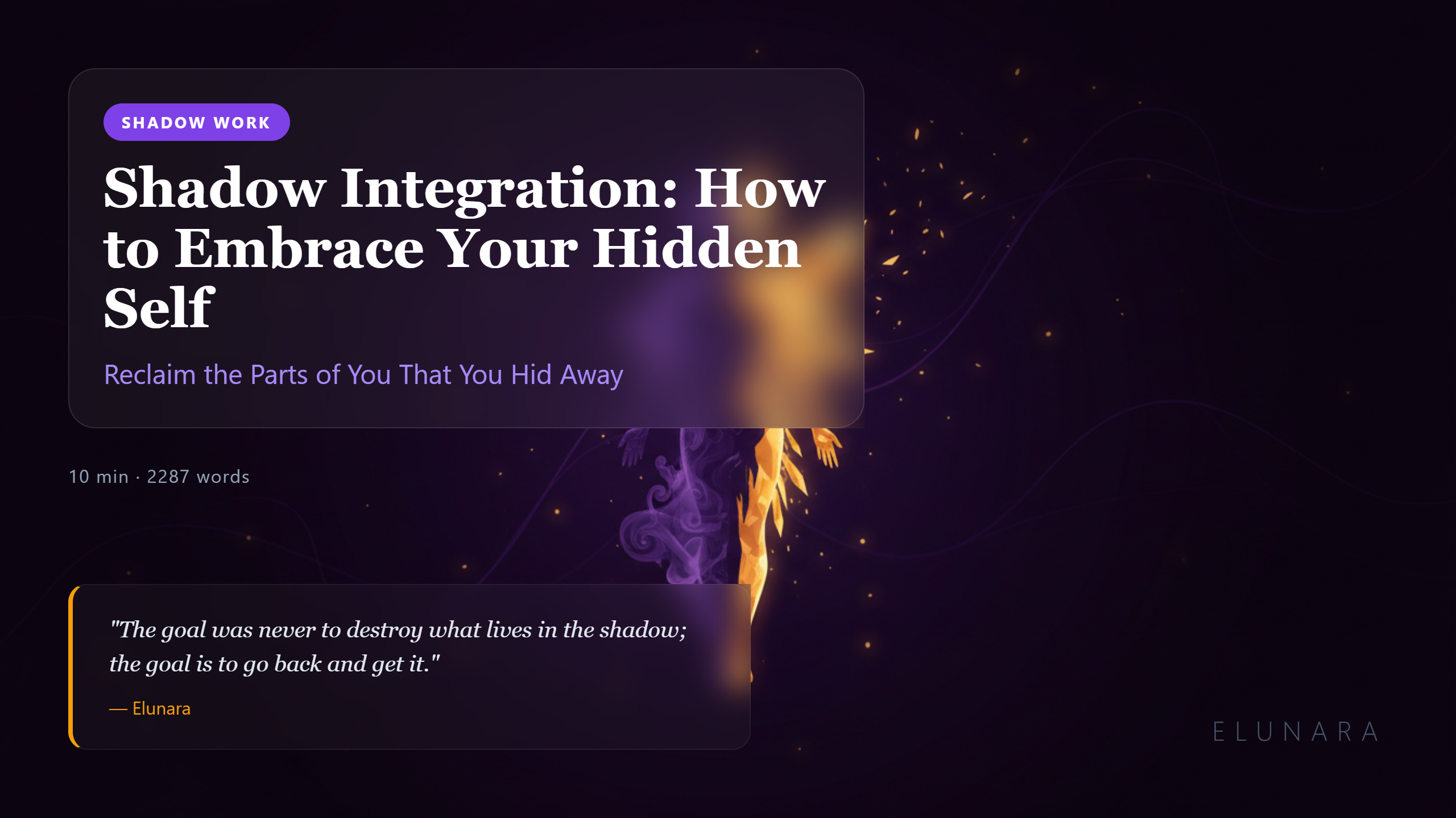 Shadow Integration: How to Embrace Your Hidden Self | Elunara